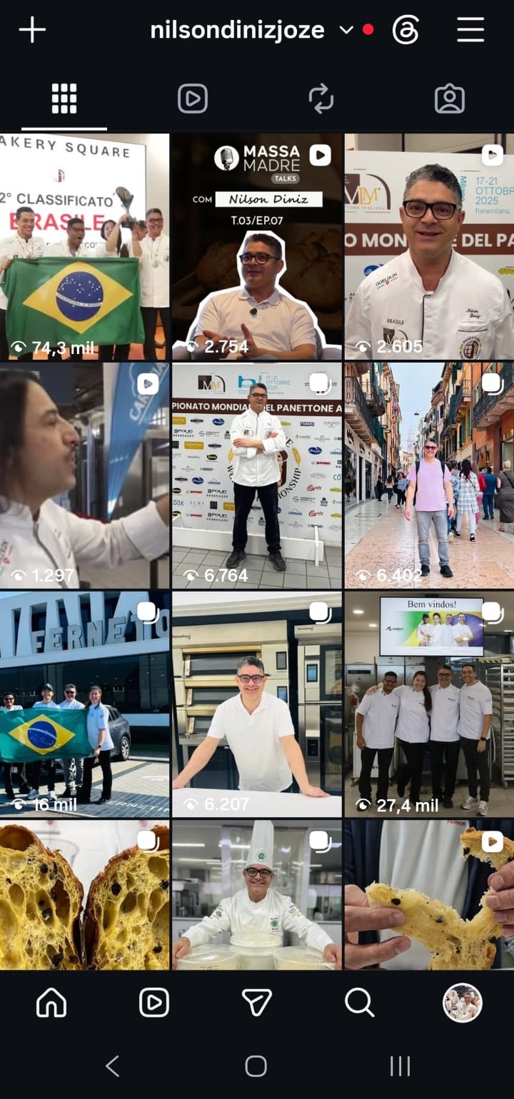 Feed do Nilson Diniz antes da direção criativa do Igor