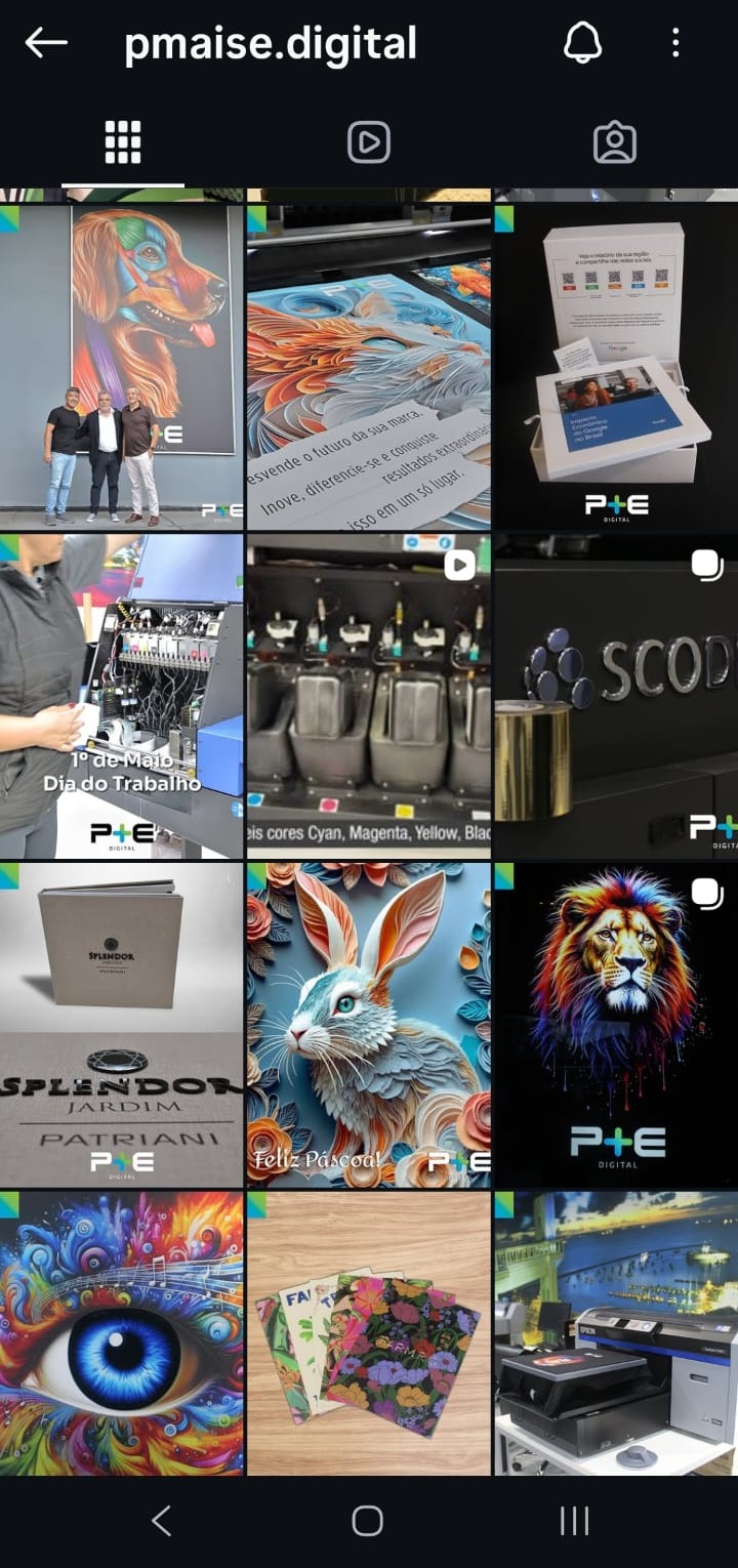 Feed da P+E Digital antes da direção criativa do Igor